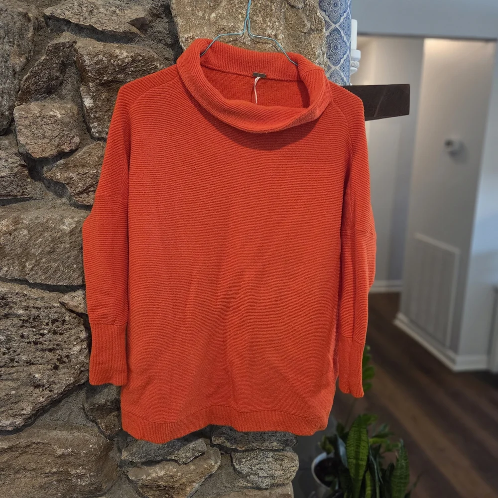 Free People Vibrant Orange Turtleneck Sweater - Picture 6 of 8